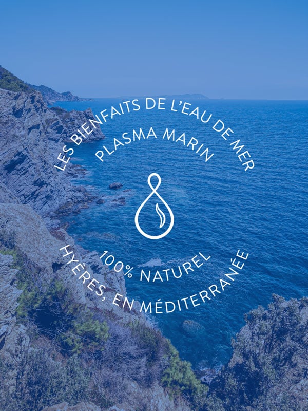l'eau de mer sereaum est produite localement, puisée à porquerolles en Méditerranée